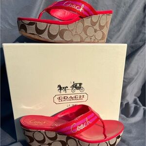 Coach Ruby/Pink Wedges. Size 6.5